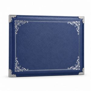 Porte-certificat personnalisé avec logo, en cuir PU bordeaux, avec estampage à chaud doré et coins métalliques, pour diplôme et récompense de remise de diplôme - Product Image 2