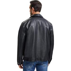 Blouson bombardier léger personnalisé en similicuir pour hommes Poches à fermeture éclair revers vintage Design XS Taille PU Matériau ODM Fourniture - Product Image 4