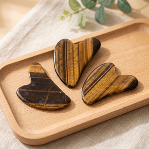 Hecho a mano y pulido Natural Tiger Eye Crystal Masajeador facial Piedra semipreciosa Guasha Tool - Product Image 1