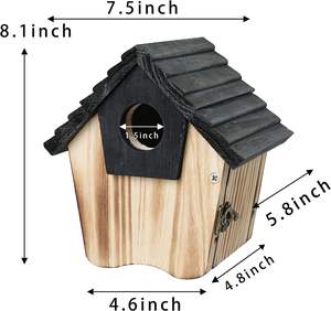 Casa Bluebird de madera, casas de pájaros colgantes para exteriores con guardia de depredador, casa de caja de pájaros salvajes al aire libre - Product Image 4