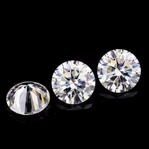 Suporte branco d cor solta moissanite 1ct gra certificado redondo 1-10mm moissanite laboratório crescido preço do diamante por carat