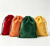 Pochette en velours recyclable avec cordon de serrage, sac cadeau en polyester doux pour bijoux, emballage pour mariage, Noël, Halloween, sac anti-poussière