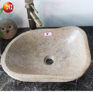 Fregadero de agua para interiores y exteriores Guijarro de Río Recipiente de piedra natural Lavado a mano Lavabo Piedra <span class=keywords><strong>Baño</strong></span> al aire libre USO - Product Image 2