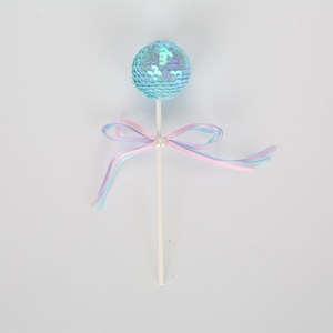 Sequin Ball Cake Toppers Round Plastic Handmade Birthday Party Dessert Table Decoration Plug - Product Image 2