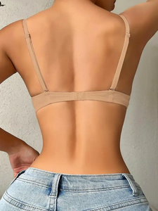 Ropa interior de mujer U de corte bajo invisible sin espalda vestido de novia media Copa sexy sujetador de flor - Product Image 3