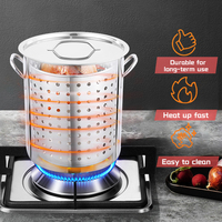Marmite à vapeur professionnelle pour fruits de mer de 36 à 100 QT avec panier, chaudière commerciale en acier inoxydable pour la restauration