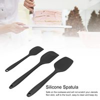 Spatule en silicone résistante à la chaleur 600F, pour la cuisson, le grattage, le mélange, antiadhésive, sans BPA, passe au lave-vaisselle, lot de 3, noir
