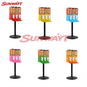 Máquina Expendedora de Dulces Operada con Monedas, Comercial, con Triple Compartimento, Dispensador de Chicles, Máquina Expendedora de Hierro con Soporte - Product Image 2