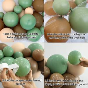 قوس زينة على شكل بالون للحفلات ورياضات السفاري أدوات لحفلات استقبال المواليد وحفلات تزيين الكافي والغابة باللون البني الداكن وزيت الزيتون الأخضر - Product Image 6