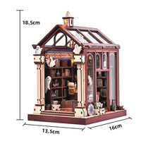 OCHOICE Venta al por Mayor: La Biblioteca Fantasma, Rompecabezas 3D de Madera, Casa de Muñecas en Miniatura con Luz LED para Decoración del Hogar, Set de Regalo