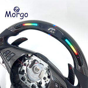 Accessoires intérieurs de voiture, volant en fibre de carbone de qualité supérieure avec écran LED pour <span class=keywords><strong>BMW</strong></span> Série 5 E60 M5 E63 E64 - Product Image 2