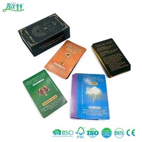 Lüks Altın Varaklı Kenarlı Oracle Destesi Premium Özelleştirilebilir Resimli Kılavuz Kitabı Manevi Rehberlik Kehanet Özel Tarot Kartları