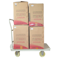 Carro de plataforma de acero de 500KG, carrito manual de alta resistencia con cuatro ruedas