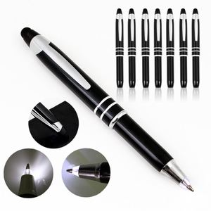 Bolígrafo de Tinta Tipo Linterna con Punta de Bola y Estilete, Personalizable con Logotipo, Cuerpo Metálico Negro y Luz LED, Nuevo Modelo Exclusivo - Product Image 1
