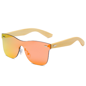 Lunettes de soleil en bois faites à la main, monture en plastique, branches en bambou, logo personnalisé, lunettes carrées pour hommes et femmes - Product Image 4