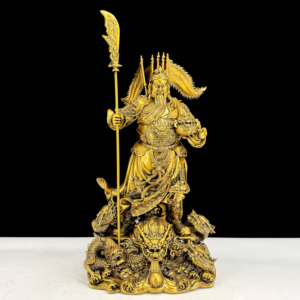 Estatuilla de Guan Gong que atrae la fortuna, Dios Marcial con cuchillo de resina Guan Er Ye para el culto en el hogar, oficina, empresa, apertura de tienda - Product Image 3