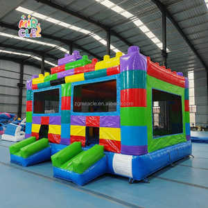 <span class=keywords><strong>Castillo</strong></span> <span class=keywords><strong>Hinchable</strong></span> Bloques Construcción con Aro Baloncesto y Obstáculos, Bouncy Castle Inflable <span class=keywords><strong>para</strong></span> Alquiler Fiestas Infantiles - Product Image 3