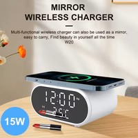 Jam Alarm Digital pengisi daya nirkabel termometer hadiah Ideal termometer pengisian daya nirkabel untuk kamar tidur, samping tempat tidur, Meja, anak-anak, kantor