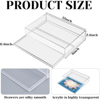 Plateau en acrylique avec tiroir intégré pour photos, œuvres d'art, tissus, clarté ou affichage de messages, organisateur en PMMA pour salle de bain, cuisine