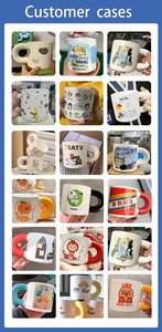 Prezzo di fabbrica logo personalizzato regalo di tè bianco latte caffè Eco ceramica ceramica tazze di grasso manico tazza di caffè per caffè stampa - Product Image 6