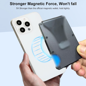 Nuovo sottile metallo Id magnetico porta carte portafoglio MagSafe fermasoldi per gli affari con 6-12 carte di capacità in lega di alluminio materiale - Product Image 3