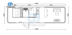Maison de conteneur modulaire préfabriquée de luxe en acier de 20 pieds et 40 pieds, capsule spatiale, cabine, maison moderne de luxe, mini-maison mobile à 2 chambres - Product Image 2