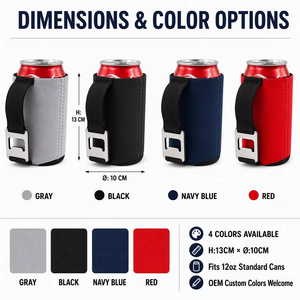 Custom Sublimation Neoprene Beer Can Sleeve Bottle Cooler Insulated Drink Koozee 3mm 5mm with Opener Handle OEM Wholesale Bulk - Product Image 6