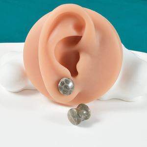कोरल बेज जेड डबल फ्लैारेड कॉन्टेक्स पत्थर ठोस कान प्लग एक्सपेंंडर 18 pcs/सेट 2g-<span class=keywords><strong>1</strong></span> गेज बॉडी को शादी के लिए गहने - Product Image 2
