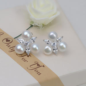 S925 Silver Multi <b>Pearl</b> Pendant <b>Headband</b> Set Personalized Women's 4-5 <b>Pearl</b> Jewelry with Empty Stud Earrings Fashion Accessories - Product Image 1