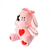 Lapin en peluche gothique style Vaudou, mignon et effrayant, avec visage cousu et cœurs, pour Pâques et Halloween, vente en gros