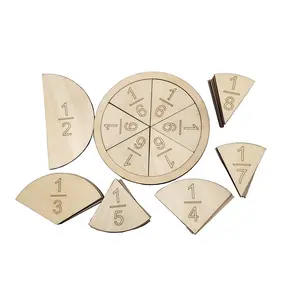 fractions montessori puzzle teaching learning aids home school toys mathematics homeschool supplies wooden laser engraving