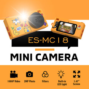 מצלמת מפתח דיגיטלית מיני עם דוגמאות הניתנות להתאמה אישית, בגודל אגודל, וידאו 1080P, תאורת LED, מסך ומצלמה עם מסננים, מתנה - Product Image 3