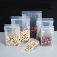 Sachets transparents à fond plat à huit soudures latérales, à large ouverture avec fermeture éclair, en matériaux recyclés (Papier Kraft, PET, PE) pour Dattes Rouges