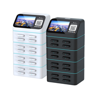 Sistema de Alquiler de Software Personalizado, Estación de Alquiler de Power Banks Ignífugos de ABS con 16 Ranuras, Pantalla Publicitaria, para Laptop/Cámara/Reloj Inteligente/Micrófono