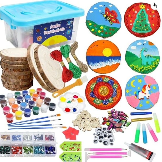 Wooden Chip Children's Luminous DIY Handmade Painting Set Creative Decoration Diamond Painting Kids Age 6-12
