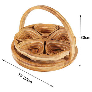 Cesta de frutas dobrável de bambu natural, fábrica - Product Image 4
