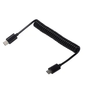 Kabel Spiral Adaptor Pria, Pegas 3 Kaki 1M Micro USB B Ke Mini USB 5 Pin