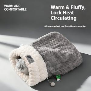 Invierno otoño cálido gato cama cerrada segura gato saco de dormir grueso conejo felpa gato cama mascota dormir Pad - Product Image 4