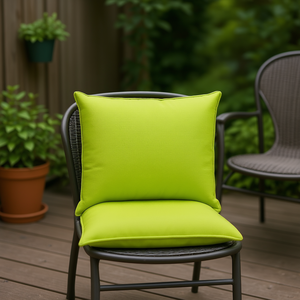 Ensemble de 4 coussins de chaise d'extérieur en tissu Oxford vert, carrés, résistants à l'eau, amovibles, lavables, pour une utilisation en camping toute l'année - Product Image 2