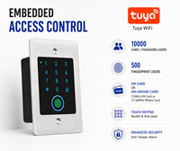 Clavier tactile à empreintes digitales intégré, contrôle d'accès IP67 en acier inoxydable, 10500 utilisateurs, application Tuya, relais Wiegand, code PIN à 4-6 chiffres