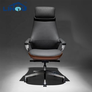 Chaise de bureau de direction ergonomique moderne de luxe en cuir véritable réglable avec fonction pivotante pour usage domestique et commercial - Product Image 4