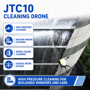 Drone de nettoyage professionnel à jet d'eau, UAV intelligent avec contrôle de mission, équipement de nettoyage de murs extérieurs pour l'entretien des propriétés hôtelières - Product Image 1