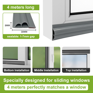 Burlete autoadhesivo para ventanas y puertas, tira de sellado superior y lateral, insonorizante, <span class=keywords><strong>bloqueador</strong></span> de ruido para la parte inferior de la puerta. - Product Image 3