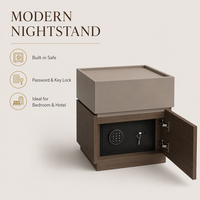 Table de chevet compacte avec coffre-fort intégré pour chambre, salon, bureau à domicile, hôtel, appartement – Rangement pratique