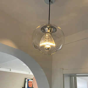 Lampe suspendue en verre ondulé, <span class=keywords><strong>design</strong></span> moderne et créatif, <span class=keywords><strong>Luminaire</strong></span> décoratif d'intérieur, idéal pour une chambre à coucher, un chevet, une salle à manger ou une <span class=keywords><strong>cuisine</strong></span> - Product Image 6