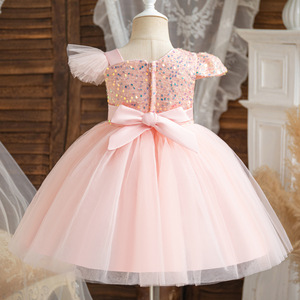 Estate bambine bambine <span class=keywords><strong>lilla</strong></span> wer Girl matrimonio salvia festa di compleanno <span class=keywords><strong>vestito</strong></span> con fiocco per bambini 1-2-3-4-5 anni rosa - Product Image 6