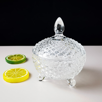 Bocaux en verre ronds pour cosmétiques avec couvercle en verre/bambou, bocaux à épices, pots à collation, emballages cadeaux, pots en verre pour confiture et bonbons