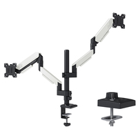 Nouveau support double moniteur IE pour écrans de 10 à 32 pouces, en alliage d'aluminium noir/argent, capacité de 10 kg, inclinaison de +90 à -45 degrés