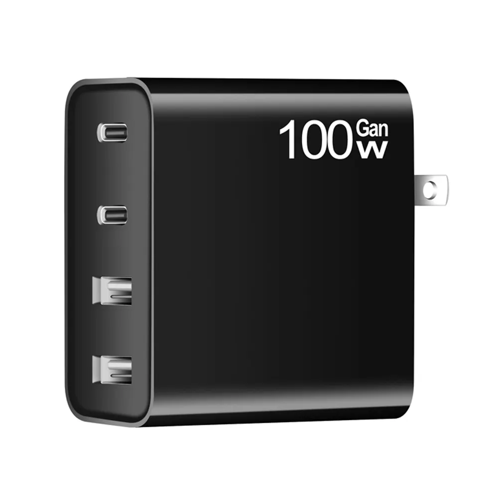 Pengisi Daya Keluaran Baru 2023 Pengisi Daya Dinding 4 Port Super Cepat Usb Tipe C PD 100W Gan Pengisi Daya 100W untuk Samsung/ Iphone