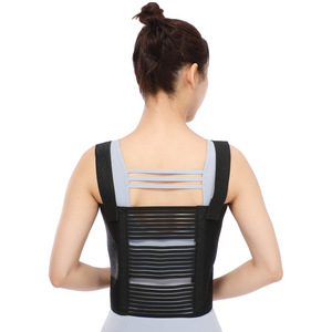 Adjustable Breathable <b>Back</b> Support <b>Brace</b> For Posture Correction And Rib Fixation Smlxl Black Fish Ribbon Material - Product Image 1